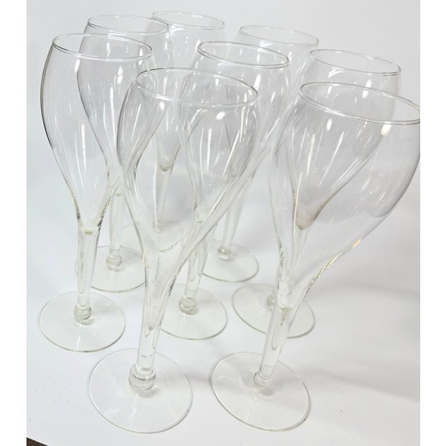 Hollow Stem Balloon Style Champagne Flutes- Set of Eight For Sale - Image 10 of 16