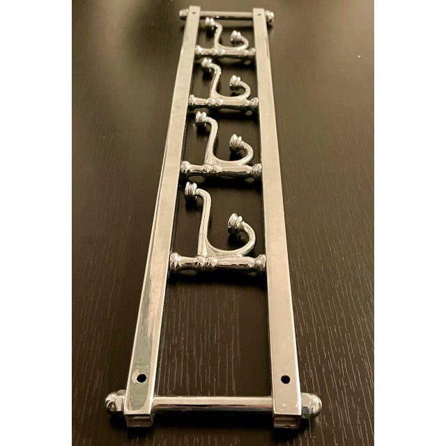 1940s French Art Deco Coat Rack Hanger - Swivel Hooks 1940s, Chrome Plate For Sale - Image 5 of 12