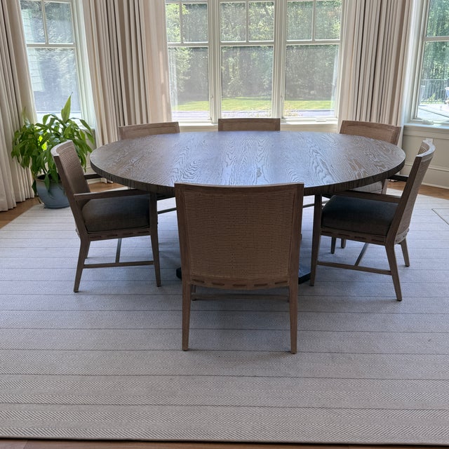 Wood Round 78” Dining Table For Sale - Image 7 of 11