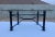 Vintage Giacometti style twisted wrought iron faux verdigris patinated finish base, square beveled glass top coffee table.