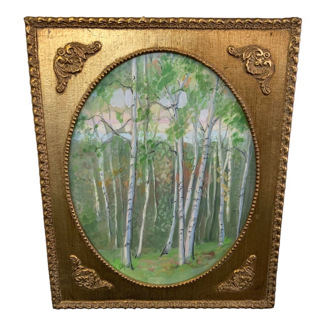 20th Century Woodland Watercolor Art For Sale