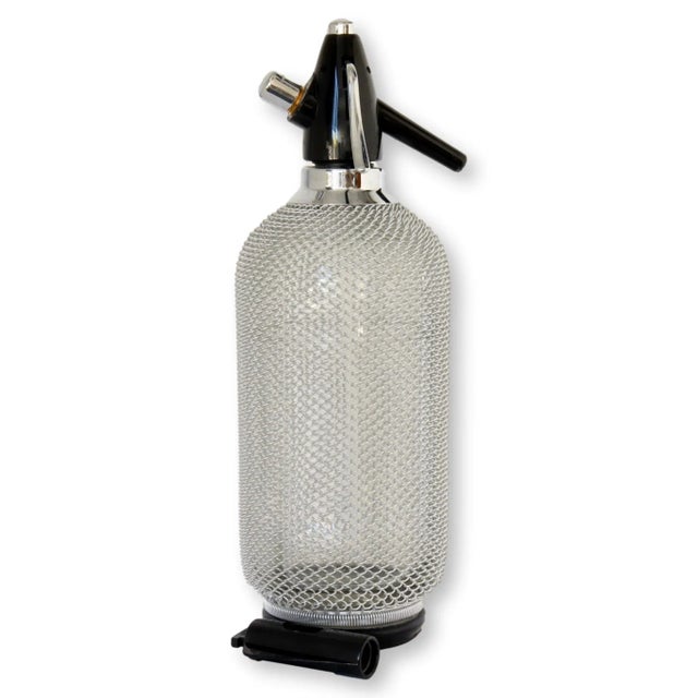 Late 20th Century Metal Mesh Covered Seltzer Bottle For Sale - Image 5 of 5
