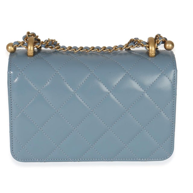 Chanel Blue Quilted Calfskin Mini Perfect Fit Flap Bag For Sale - Image 4 of 9