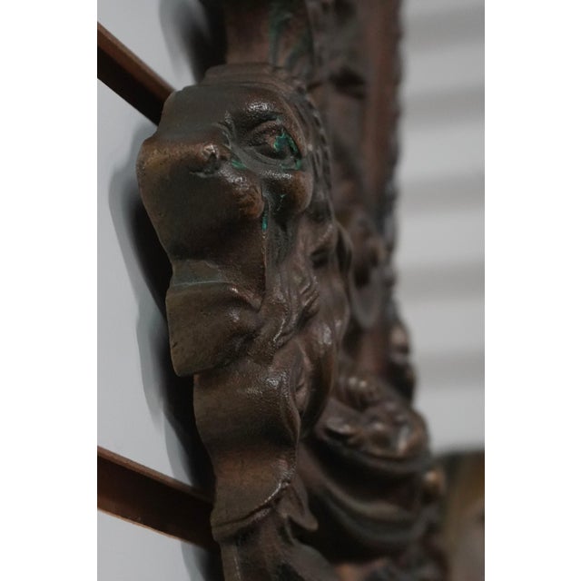 Metal Vintage Bronze Victorian Wall Mirror For Sale - Image 7 of 10