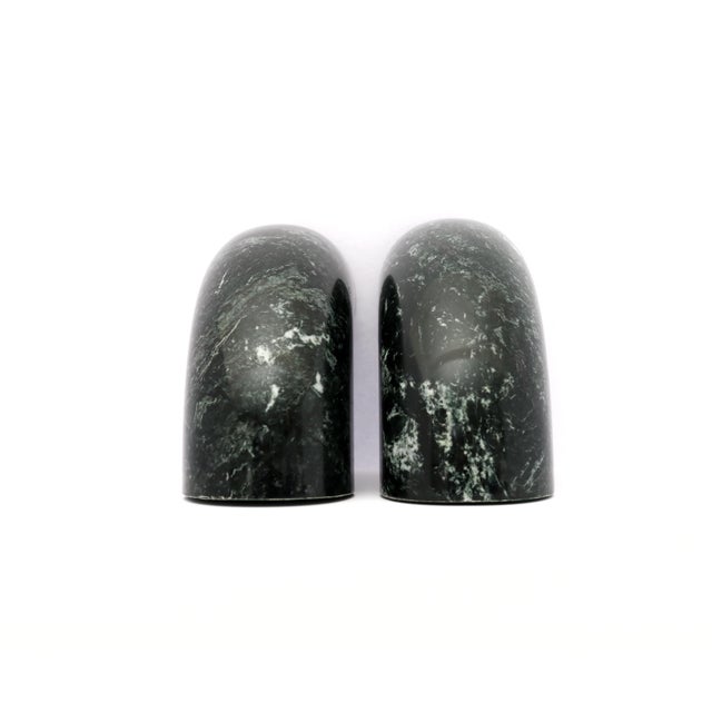 Stone Green Marble Arch Bookends: Vintage Stone Decor by Bijan, Set of 2 For Sale - Image 7 of 12