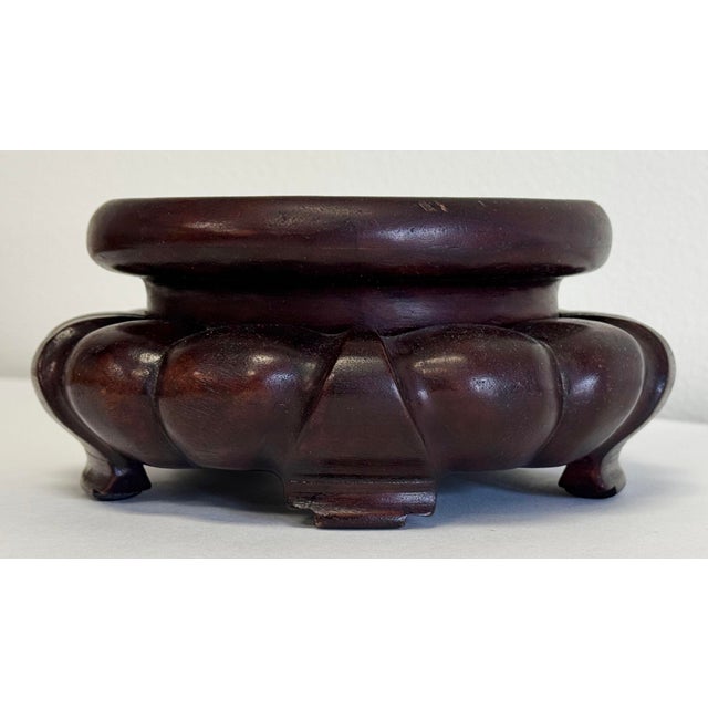 Wood Carved Wood Ginger Jar Riser or Candle Stand For Sale - Image 7 of 8