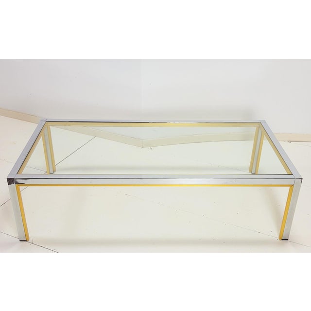 Hollywood Regency Coffee Table in Brass attributed to Renato Zevi, Italy, 1970s For Sale - Image 3 of 10