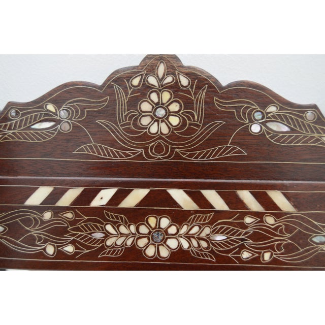 Vintage Moorish-Marquetry Mother-Of-Pearl Adorned Accent Mirror For Sale In New York - Image 6 of 7