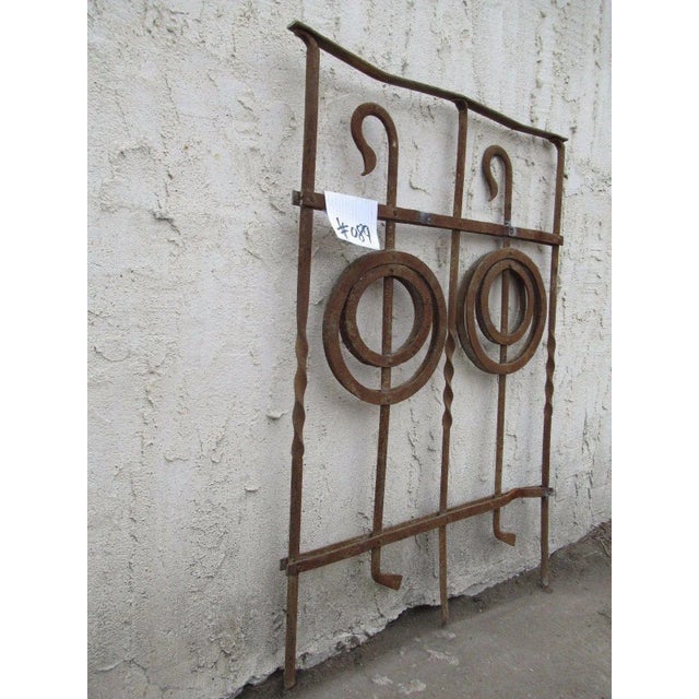 Antique Victorian Iron Gate Window Garden Fence Architectural Salvage Door #089 For Sale In Philadelphia - Image 6 of 7