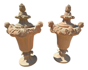 Large Italian Terracotta Garden Urns, 1970s, Set of 2