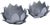 Pair of lovely galvanized metal lotus flower bowls featuring layered petal details and a weathered gray finish. Perfect as...