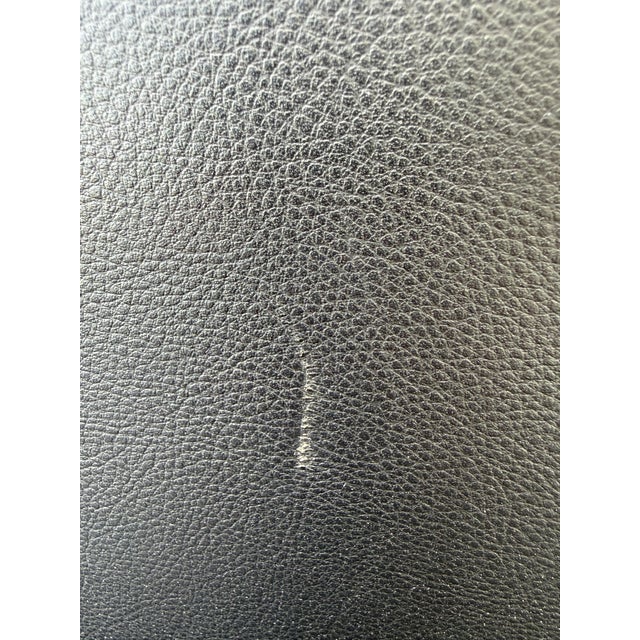 Contemporary Black Leather Lounge Chairs Manner of Rodolfo Dordoni For Sale - Image 9 of 10