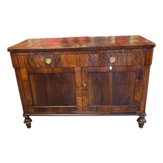 Antique Charles X Sideboard in Veneered Walnut, 1800s For Sale