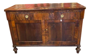 Antique Charles X Sideboard in Veneered Walnut, 1800s