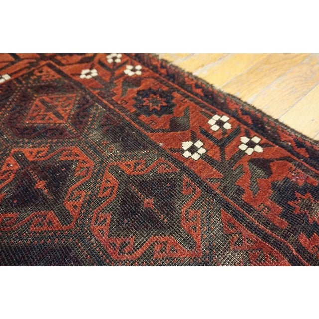 Wine Late 19th Century Persian Baluch Carpet For Sale - Image 8 of 10