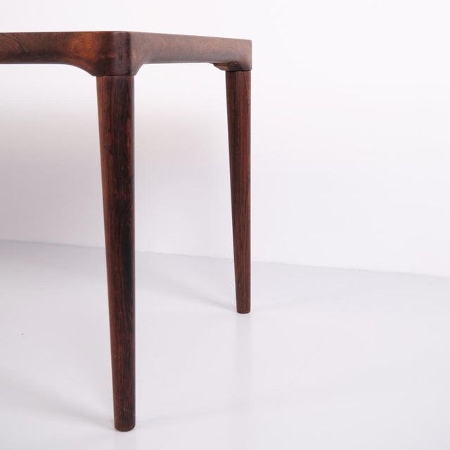 Danish Rectangular Rosewood Coffee Table with Round Tapered Legs, 1960s For Sale - Image 9 of 11