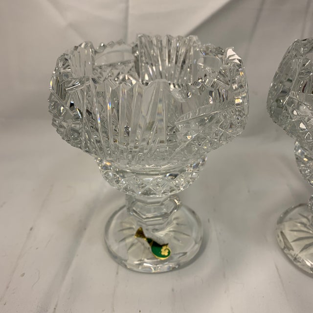 1990s Waterford Crystal Miniature Scalloped Compote Bowl - Pair For Sale - Image 5 of 5