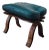 Handcrafted Moroccan Camel Saddle, Genuine Leather Cushion Stool / Emerald Green For Sale