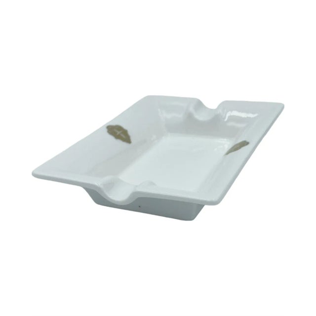 Vintage 5-Star Luxury Hotel Principe Di Savoia Milano Italy White Ashtray Dish For Sale - Image 9 of 13