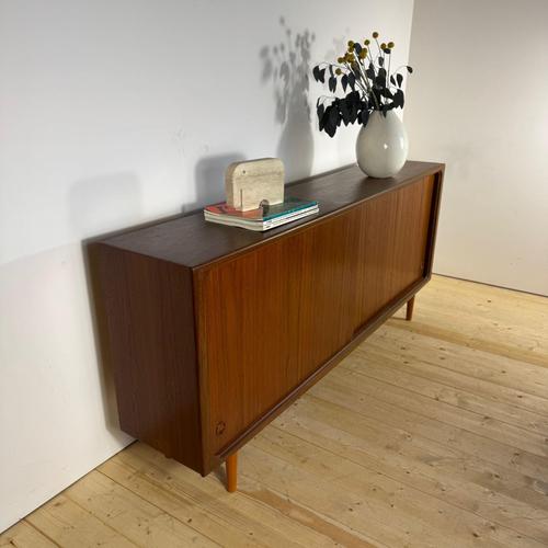 Mid-Century Modern Scandinavian Teak Sideboard with Sliding Doors, 1960s For Sale - Image 6 of 16