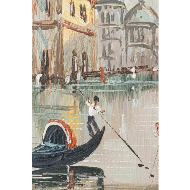 Mid-Century Italian Venice Canal Oil Paintings Signed DeVity - Pair For Sale - Image 6 of 17