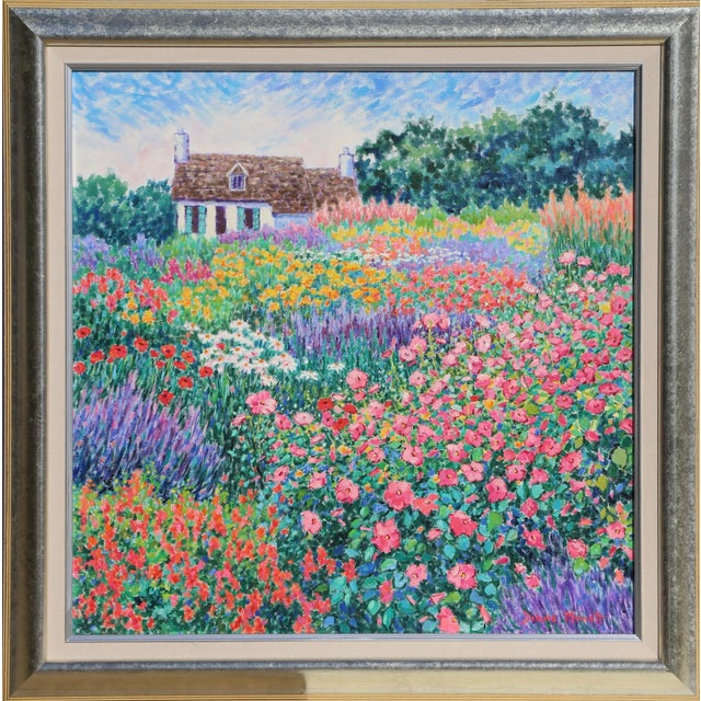 Impressionist Flower Philharmonic, Diane Monet Oil on Canvas, Signed For Sale - Image 3 of 3