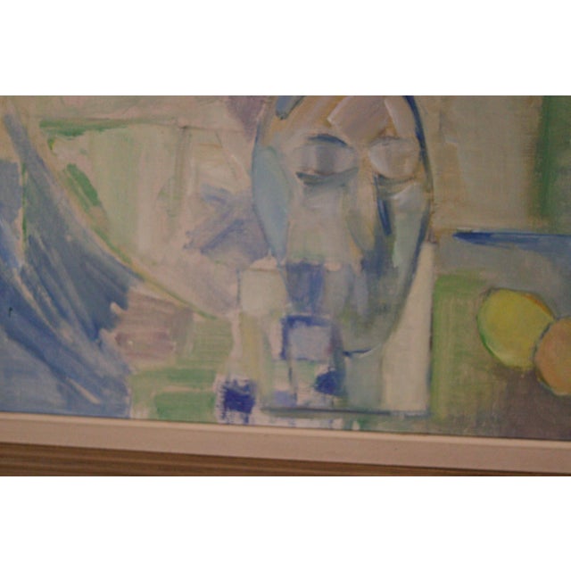 Blue and Green, 1970s, Oil on Canvas, Framed For Sale - Image 8 of 18
