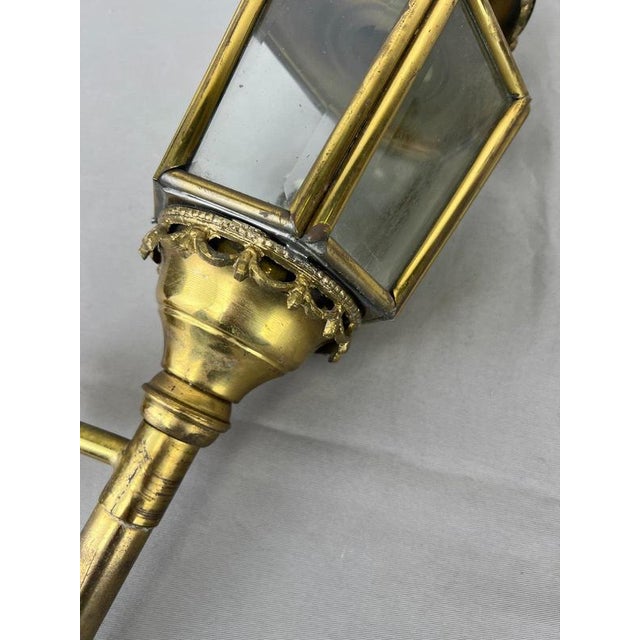 Antique French Glass Lantern Wall Sconces, Set of 2 For Sale - Image 9 of 14