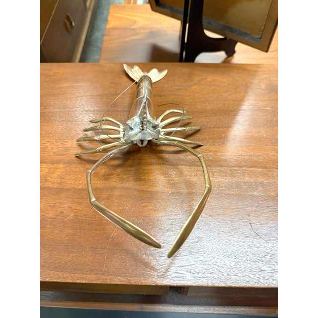 1950s Mid-Century Brass Lobster For Sale - Image 4 of 6