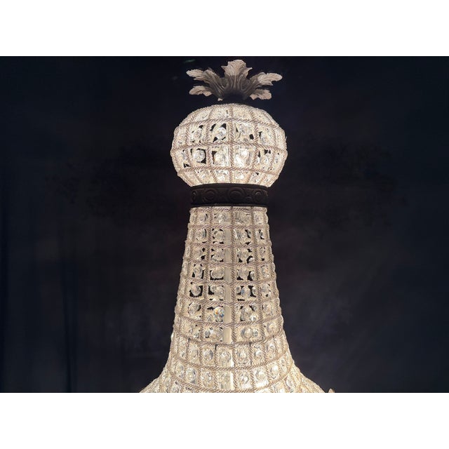 Elevate your interior with this striking vintage chandelier, crafted in France circa 1970. Combining sculptural elegance...