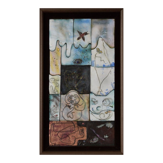 Multifaceted Copper Enamel Tiles Abstract by n.g. Bloome For Sale