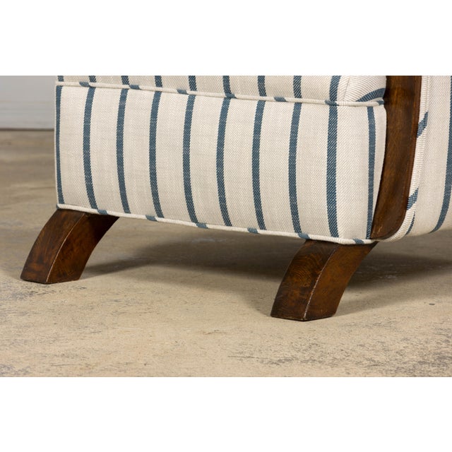 Off-white French Art Deco Walnut Armchair, Provence, France, 1930s For Sale - Image 8 of 17