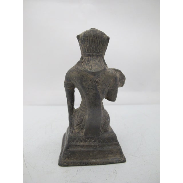 Thai Antique Bronze Phra Mae Phosop Rice Goddess Buddhist Statue Figurine For Sale - Image 4 of 9