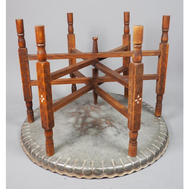 Oriental Islamic Engraved Copper Table Tray, 1930s For Sale - Image 12 of 18