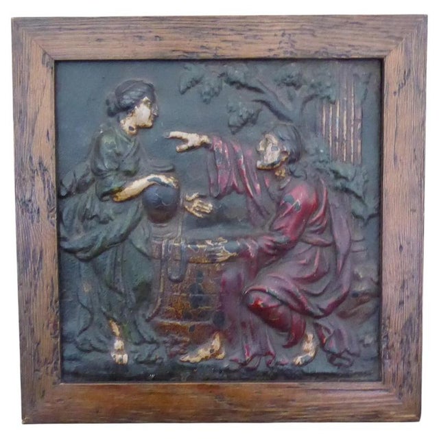 18th Century Cast Iron Religious Figural Plaque, 1760 For Sale - Image 17 of 17