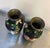 Art Deco Black/Pink Floral Cloisonne' Vases Set of Two For Sale - Image 3 of 4