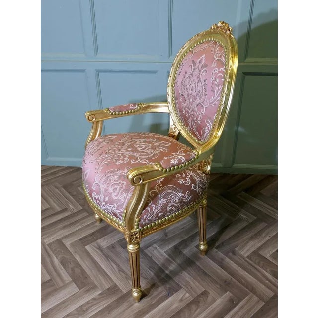 19th Century French Gilt Salon Chair For Sale - Image 5 of 9