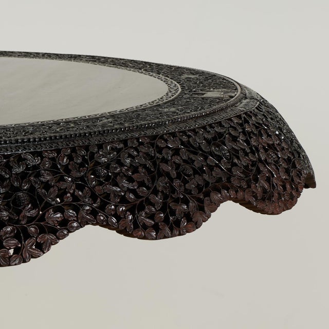 Antique Burmese Anglo Indian Style Carved Rosewood Table For Sale In West Palm - Image 6 of 15