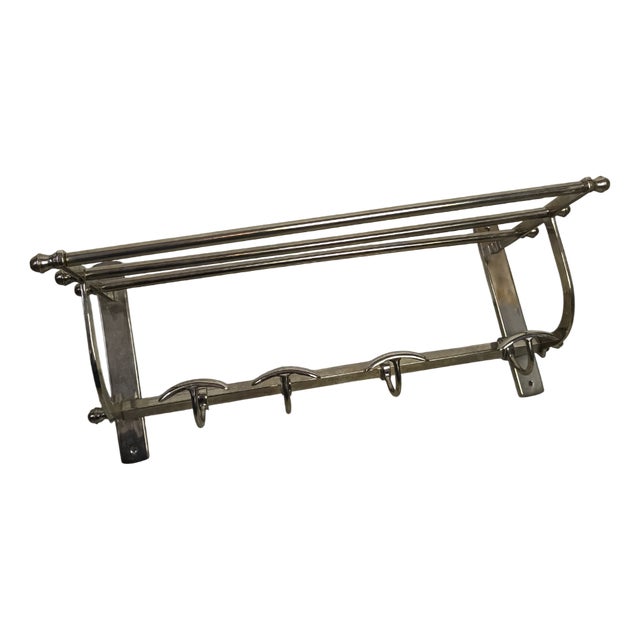 Art Deco Style Chrome-Plated Wall-Mounted Wardrobe, 1980s For Sale