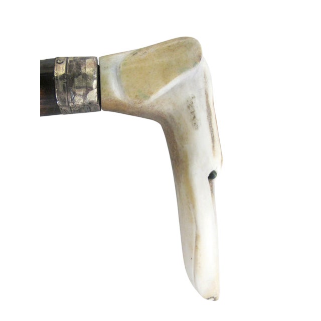 Victorian Whippet Greyhound Dog Carved Handle Corkscrew Gadget Walking Stick For Sale In Portland, OR - Image 6 of 10