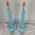 Baby Blue Rare Vinatge Blue Murano Glass Lamp Pair For Sale - Image 8 of 10