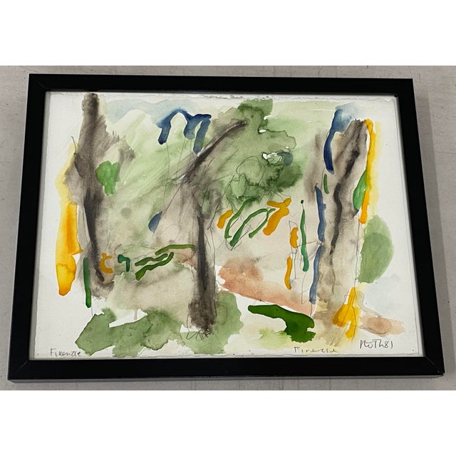 Jack Roth "Firenzie" Original Abstract Watercolor C.1981 For Sale - Image 10 of 10