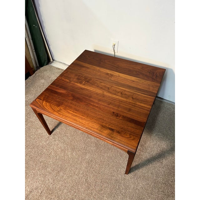 Vintage MCM Walnut Square Cocktail Table For Sale - Image 9 of 9
