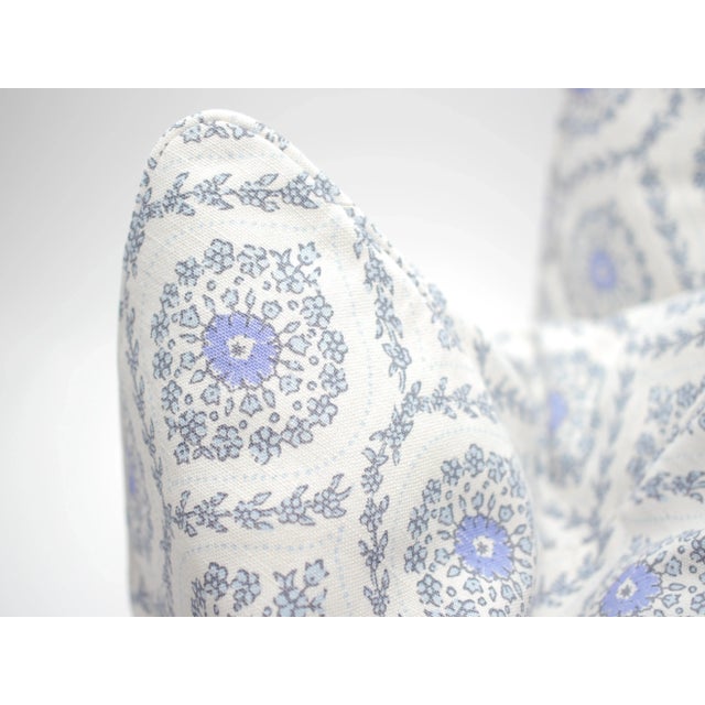 Beautifully handmade double sided pair of John Robshaw 21" Square hand blocked "Umma" pillows in "Periwinkle." Pillows...