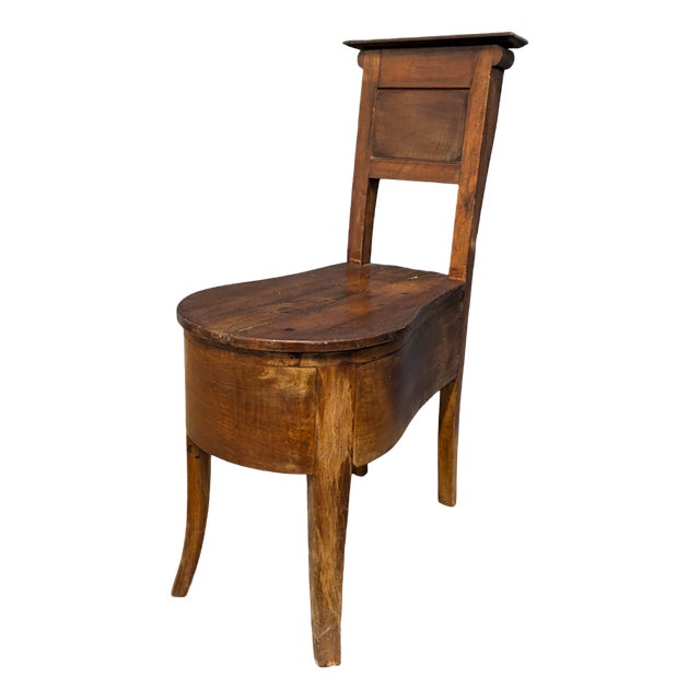 19th Century Cherry Commode Chair For Sale