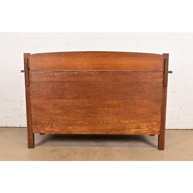 Limbert Antique Mission Oak Arts & Crafts Sideboard Buffet, Newly Refinished For Sale - Image 14 of 15