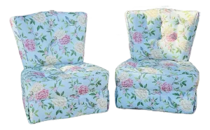 Vintage Slipper Chairs, Newly Upholstered