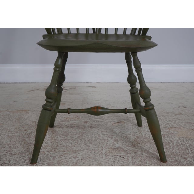 Wood Bench Made Green Painted Loop Back Windsor Armchair For Sale - Image 7 of 18