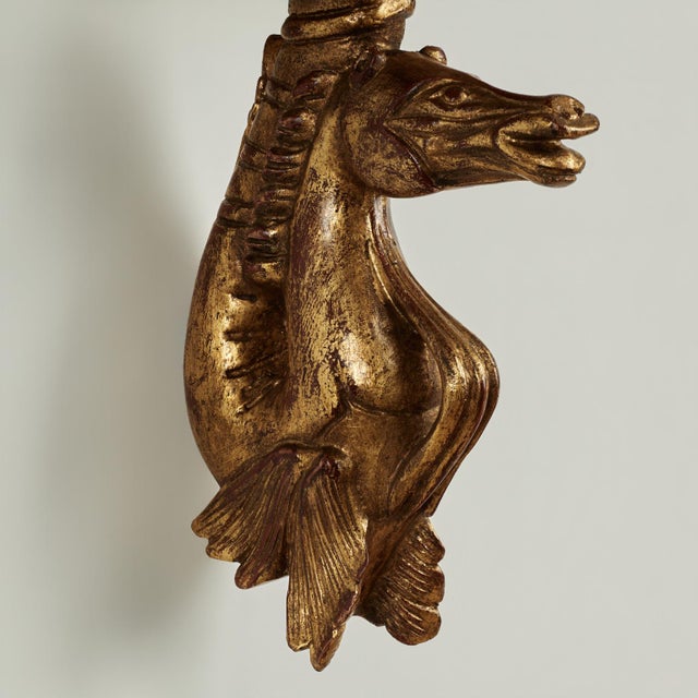 1920s Group of Four Antique Italian Seahorse Wall Brackets For Sale - Image 5 of 12
