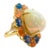 Bochic “Capri” Vintage Fire Opal, Kyanite & Diamond Cocktail Ring - 18K Gold & S For Sale